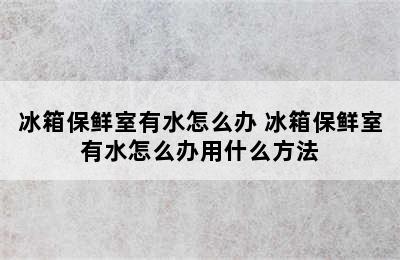 冰箱保鲜室有水怎么办 冰箱保鲜室有水怎么办用什么方法